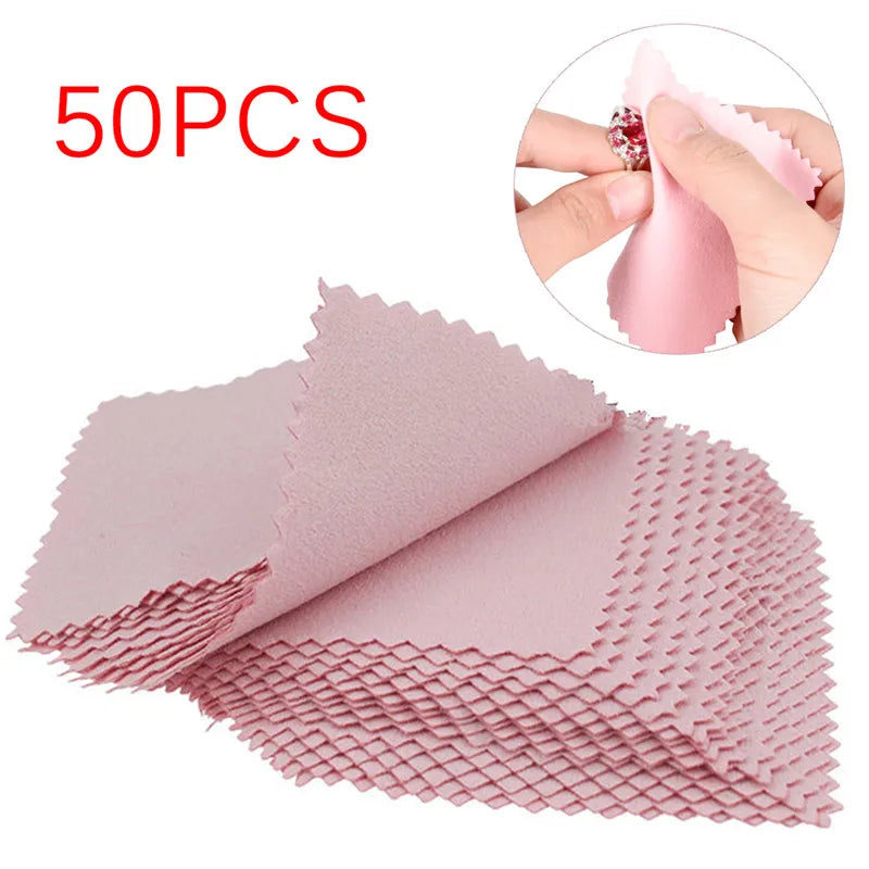 50 PCS Jewelry Cleaning & Polishing Cloths – Anti-Tarnish Cloths for Jewellery Care & DIY Accessories