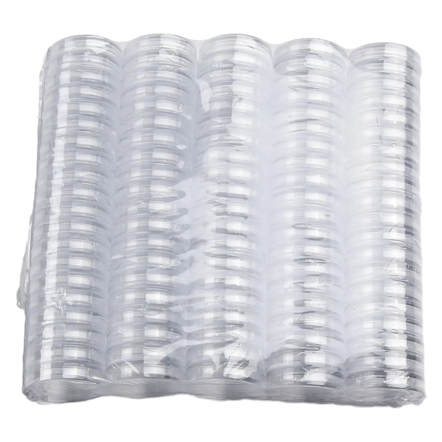 100-Pack 16mm Clear Coin Holder Capsules – Transparent Round Protection Cases for Coin Display & Storage