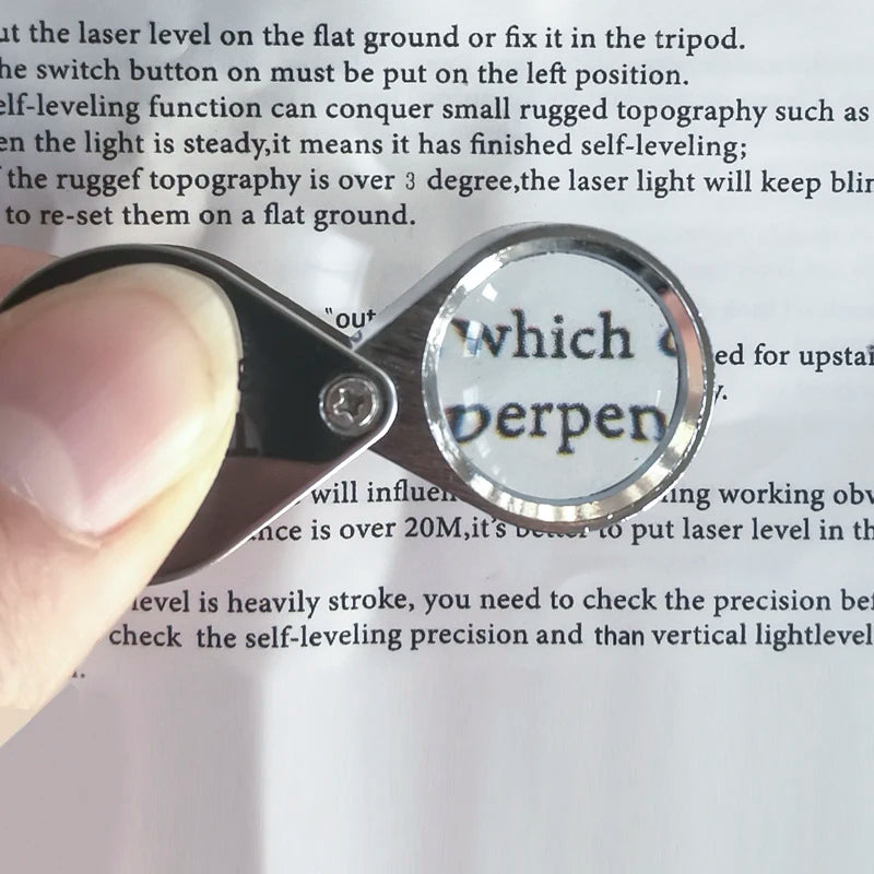 10x, 20x, 30x Pocket Folding Jewelry Loupe – Mini Triplet Magnifying Glass for Diamond &amp; Gemstone Inspection