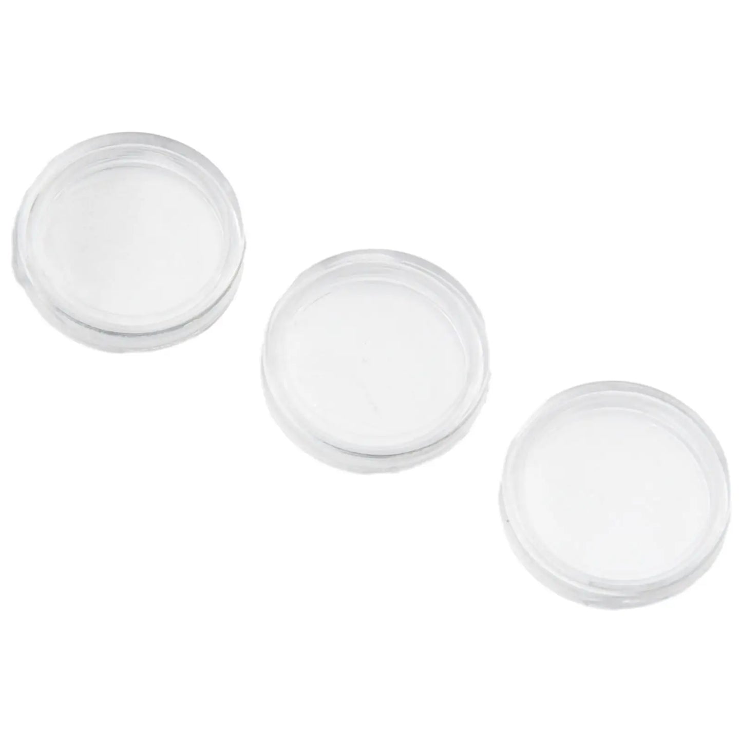 100-Pack 16mm Clear Coin Holder Capsules – Transparent Round Protection Cases for Coin Display & Storage