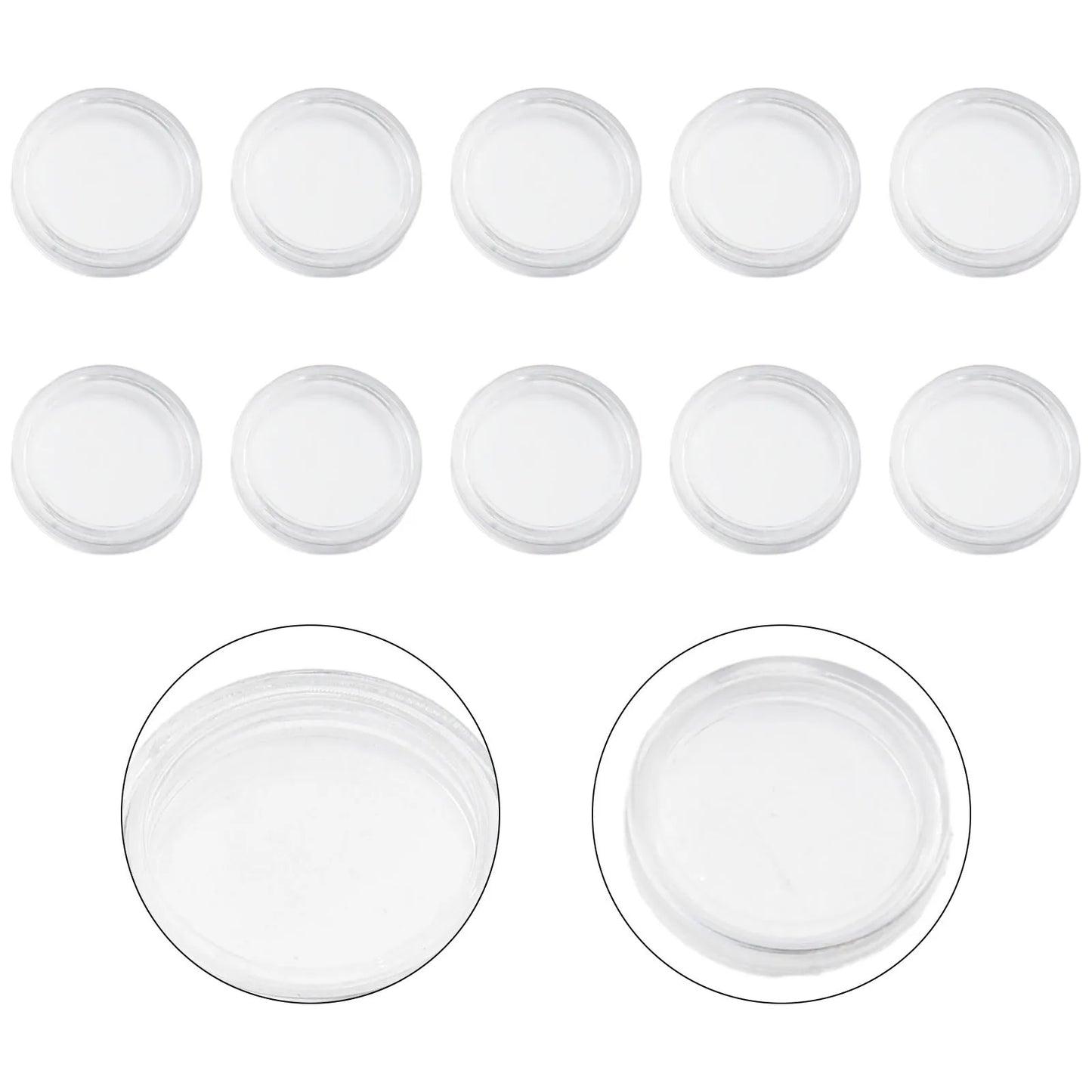 100-Pack 16mm Clear Coin Holder Capsules – Transparent Round Protection Cases for Coin Display & Storage