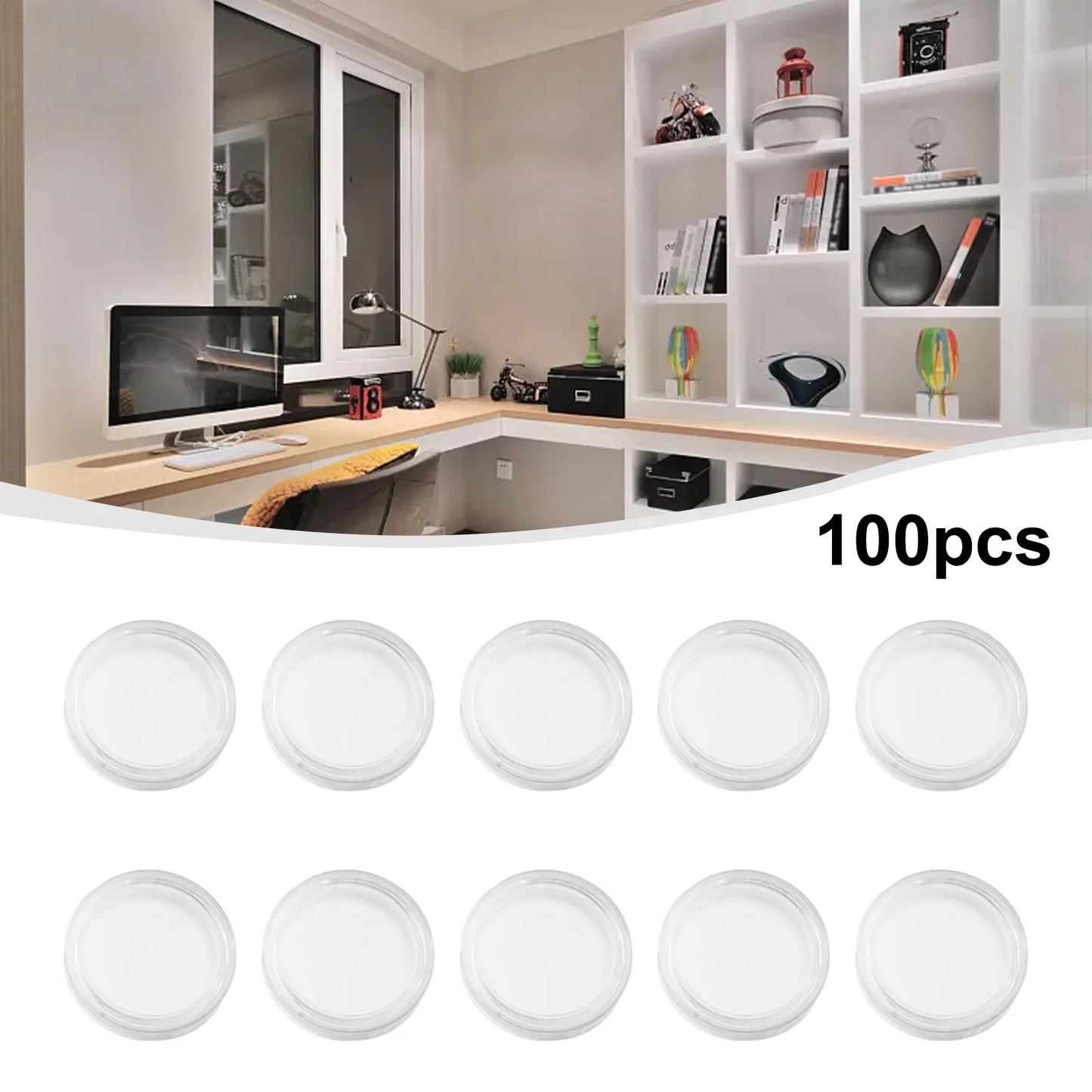 100-Pack 16mm Clear Coin Holder Capsules – Transparent Round Protection Cases for Coin Display & Storage