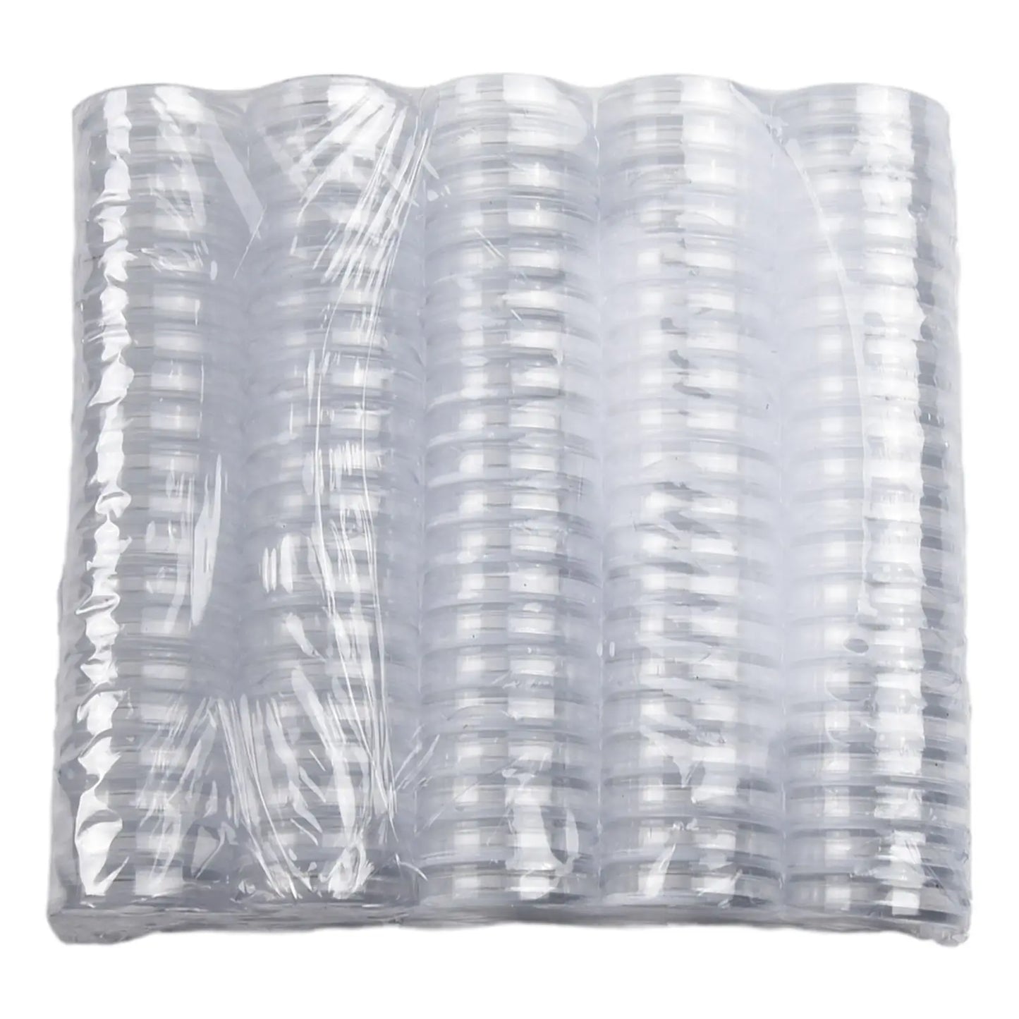 100-Pack 16mm Clear Coin Holder Capsules – Transparent Round Protection Cases for Coin Display & Storage