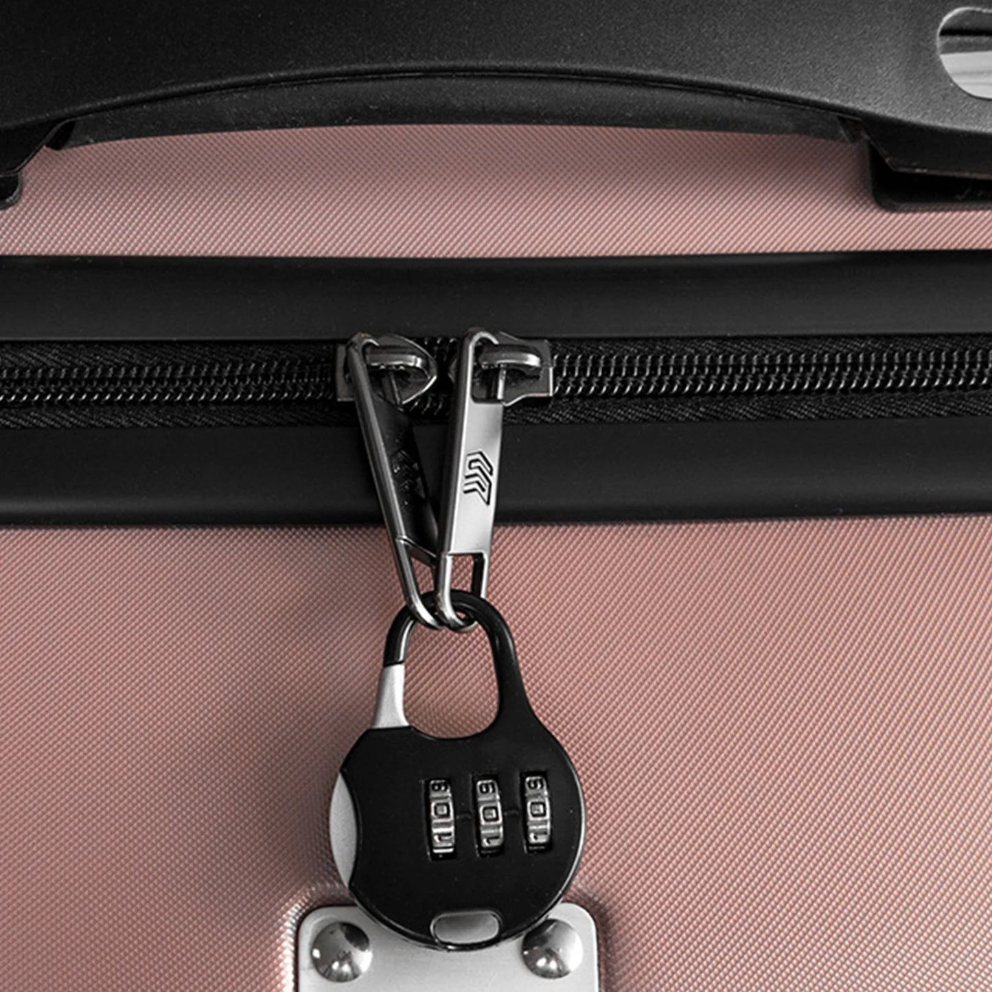 Luggage lock with a 3-digit combination.