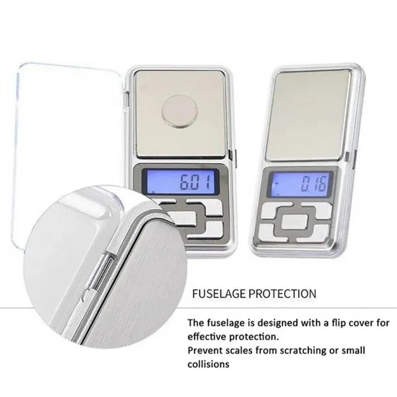 Electronic Digital Pocket Scale – 0.01g Precision Mini Jewelry Weighing Scale with Backlight Display for Kitchen (100g/200g/300g/500g Capacity)