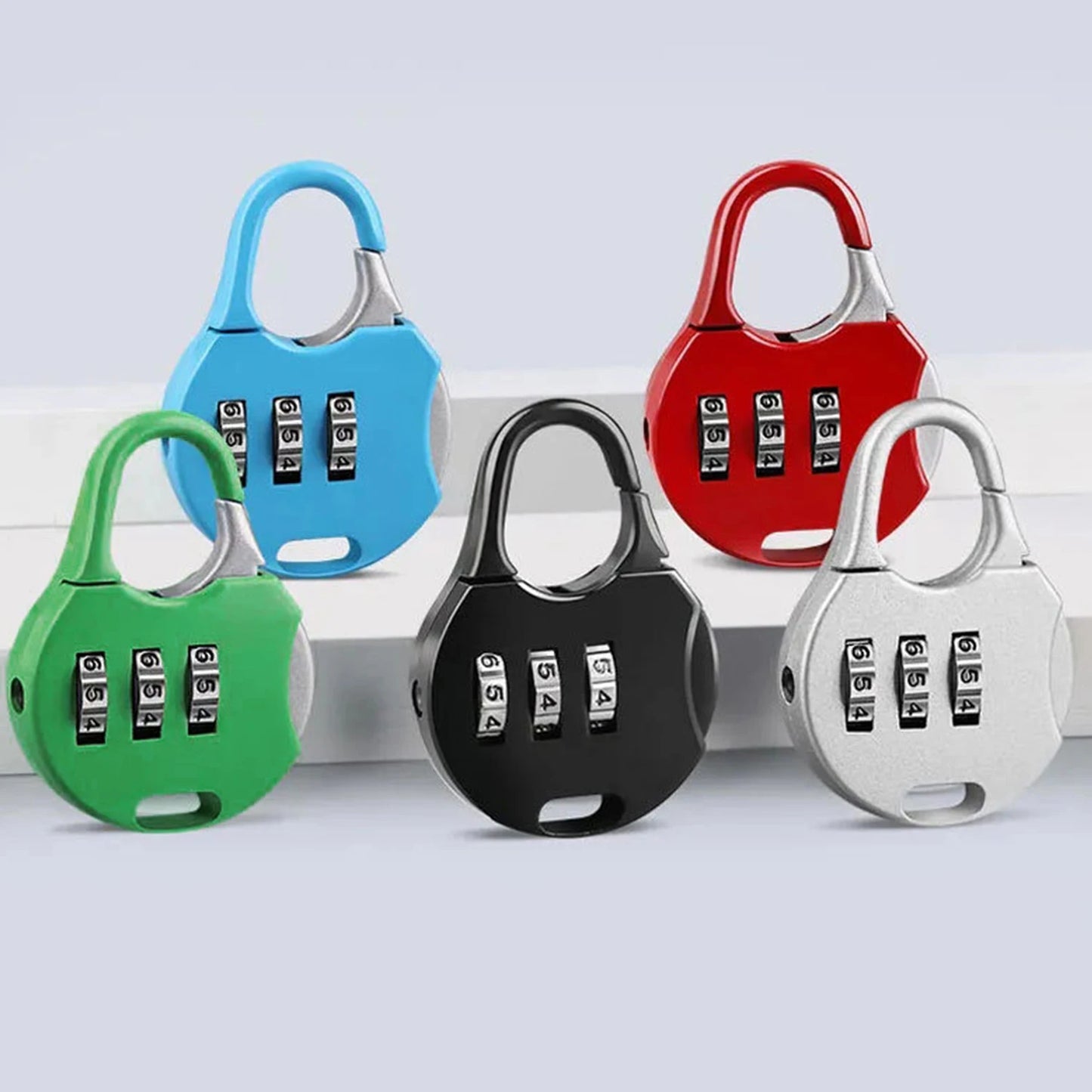 Luggage lock with a 3-digit combination.