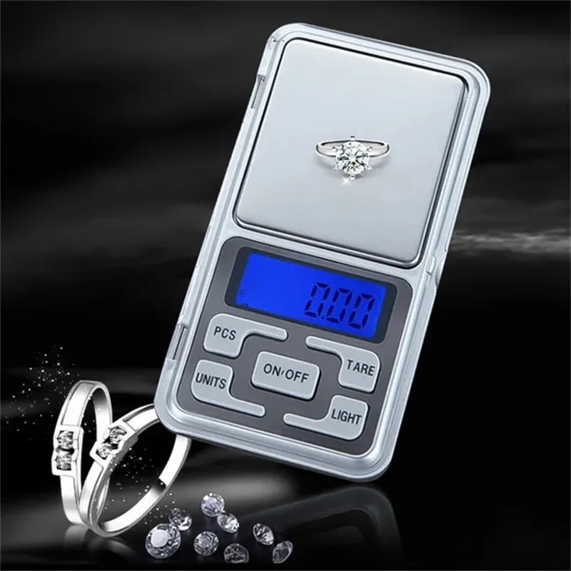 Electronic Digital Pocket Scale – 0.01g Precision Mini Jewelry Weighing Scale with Backlight Display for Kitchen (100g/200g/300g/500g Capacity)