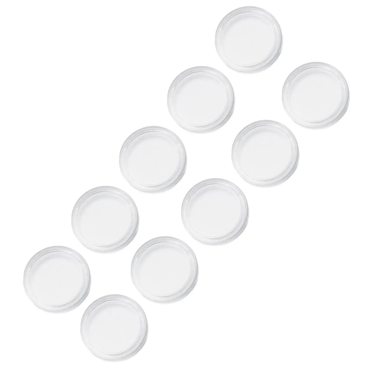 100-Pack 16mm Clear Coin Holder Capsules – Transparent Round Protection Cases for Coin Display & Storage